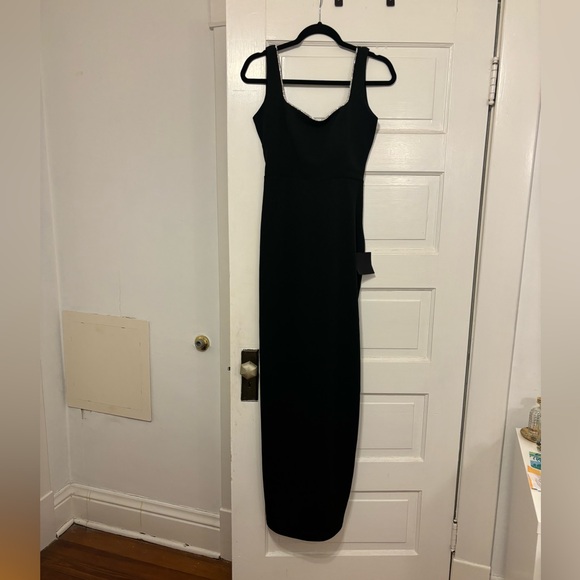 Long black formal dress with rhinestones on neck and back. Never worn. - Picture 1 of 4